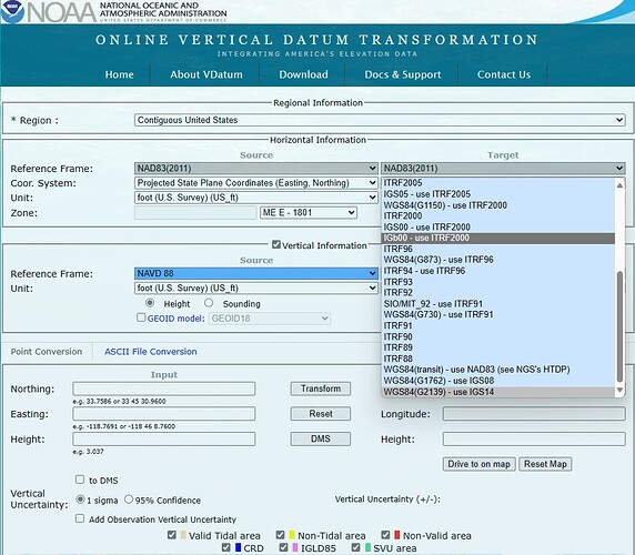 vdatum wgs84 ellipse2